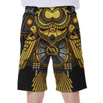 Steampunk Owl Print Men's Beach Shorts