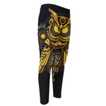 Steampunk Owl Print Men's Compression Pants