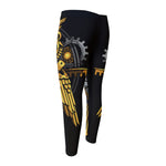 Steampunk Owl Print Men's Compression Pants
