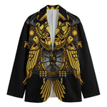 Steampunk Owl Print Men's Cotton Blazer