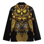Steampunk Owl Print Men's Cotton Blazer