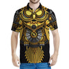 Steampunk Owl Print Men's Polo Shirt