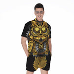Steampunk Owl Print Men's Rompers