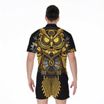 Steampunk Owl Print Men's Rompers