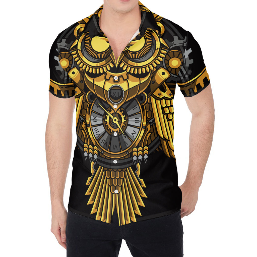 Steampunk Owl Print Men's Shirt