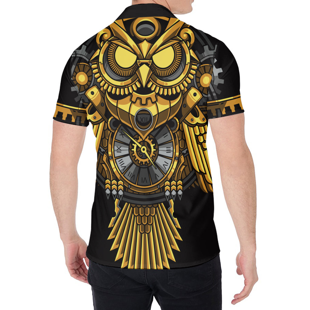 Steampunk Owl Print Men's Shirt