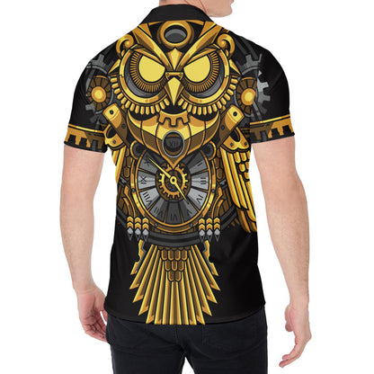 Steampunk Owl Print Men's Shirt