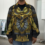 Steampunk Owl Print Men's Shirt Jacket
