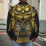 Steampunk Owl Print Men's Shirt Jacket