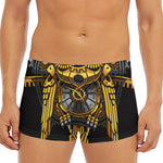 Steampunk Owl Print Men's Short Boxer Briefs