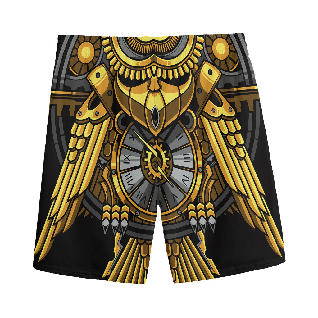 Steampunk Owl Print Men's Sports Shorts