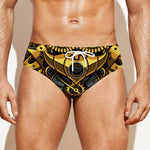 Steampunk Owl Print Men's Swim Briefs
