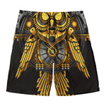 Steampunk Owl Print Men's Swim Trunks