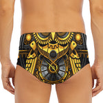 Steampunk Owl Print Men's Triangle Swim Briefs