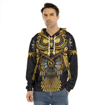 Steampunk Owl Print Men's Velvet Pullover Hoodie