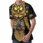 Steampunk Owl Print Men's Velvet T-Shirt