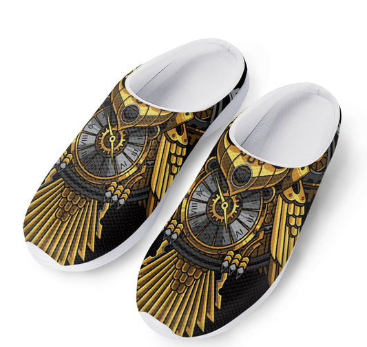 Steampunk Owl Print Mesh Casual Shoes