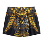 Steampunk Owl Print Mesh Shorts