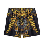 Steampunk Owl Print Mesh Shorts