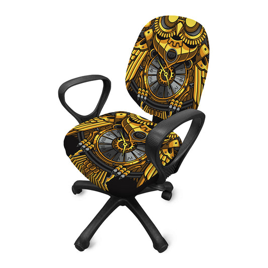 Steampunk Owl Print Office Chair Cover
