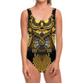 Steampunk Owl Print One Piece Swimsuit