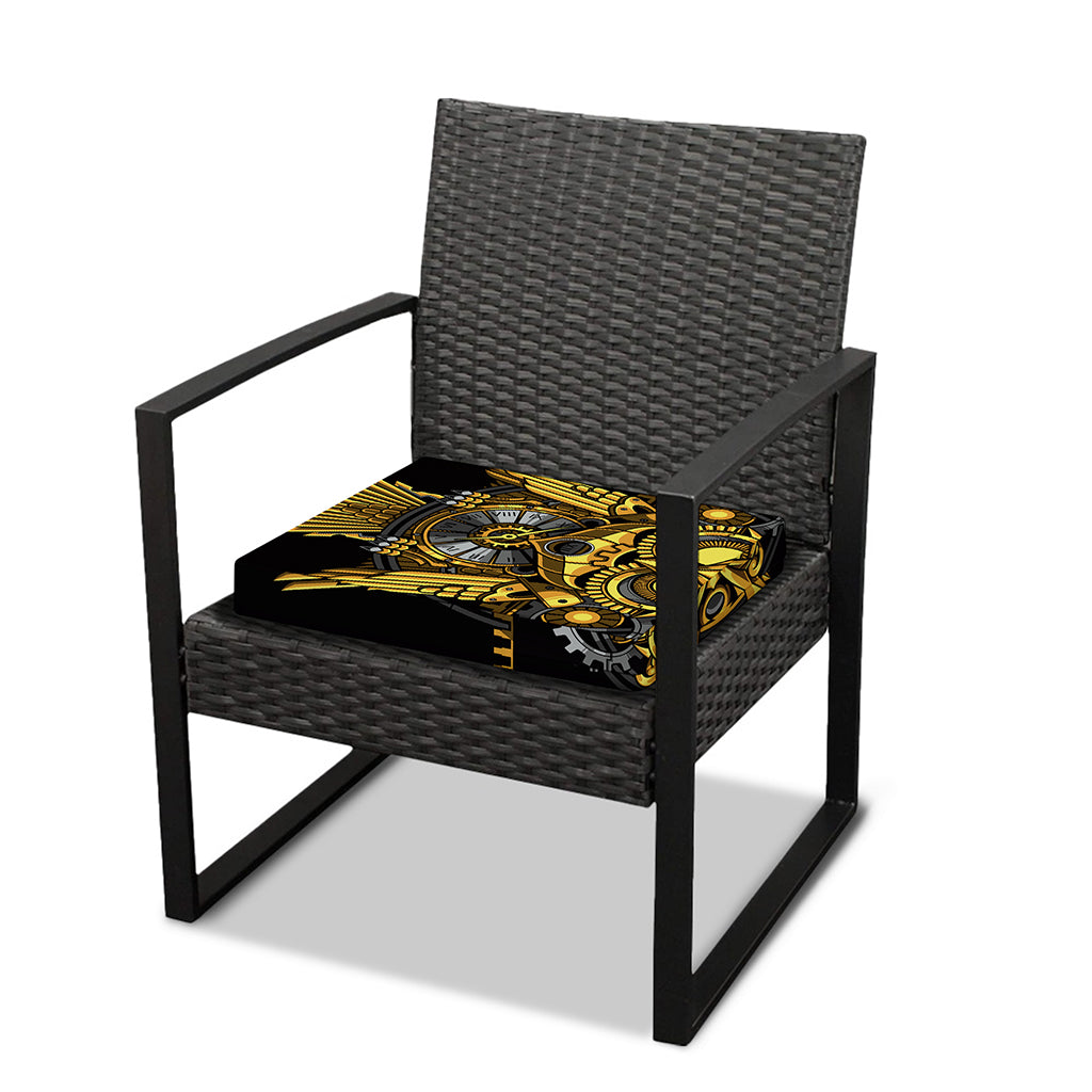 Steampunk Owl Print Outdoor Seat Cushion Cover