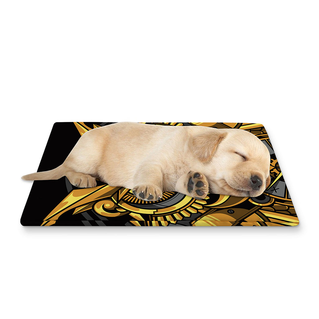 Steampunk Owl Print Pet Cooling Mat Cover