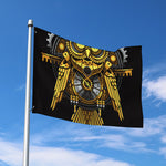 Steampunk Owl Print Polyester Flag