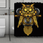 Steampunk Owl Print Polyester Shower Curtain