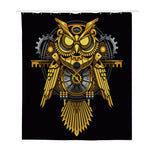Steampunk Owl Print Polyester Shower Curtain