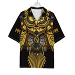 Steampunk Owl Print Rayon Hawaiian Shirt