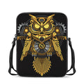 Steampunk Owl Print Rectangular Crossbody Bag