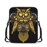 Steampunk Owl Print Rectangular Crossbody Bag