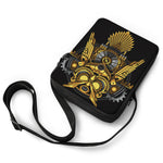 Steampunk Owl Print Rectangular Crossbody Bag