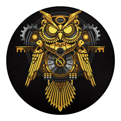 Steampunk Owl Print Round Blanket