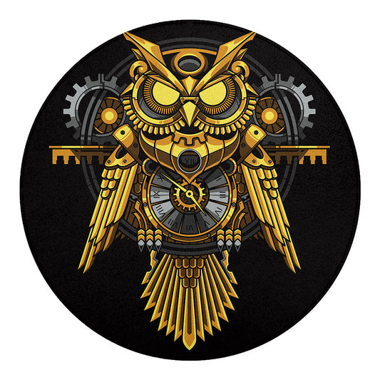 Steampunk Owl Print Round Blanket