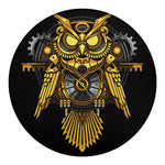 Steampunk Owl Print Round Blanket