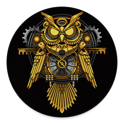 Steampunk Owl Print Round Floor Mat