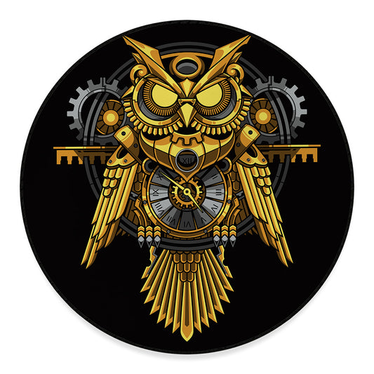 Steampunk Owl Print Round Floor Mat