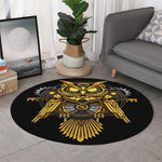 Steampunk Owl Print Round Rug