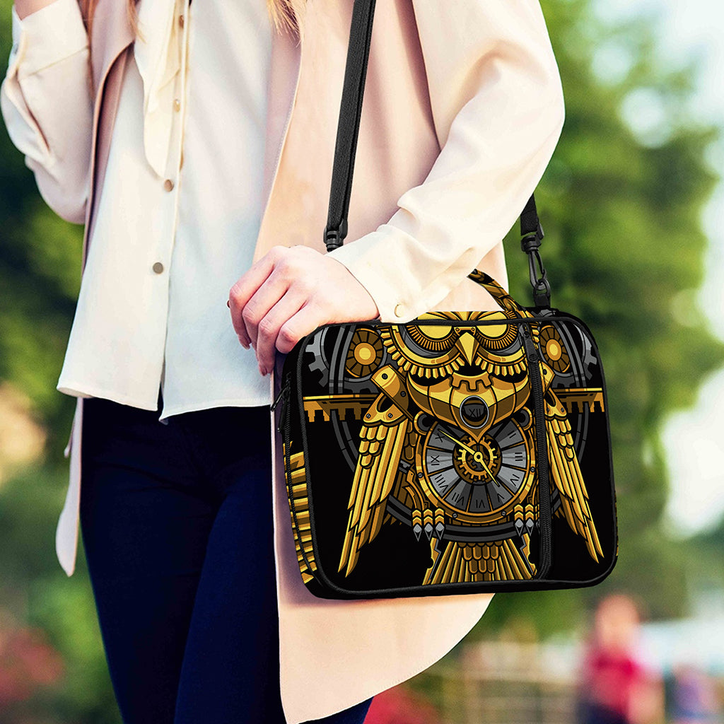 Steampunk Owl Print Shoulder Strap Bible Bag