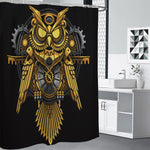 Steampunk Owl Print Shower Curtain