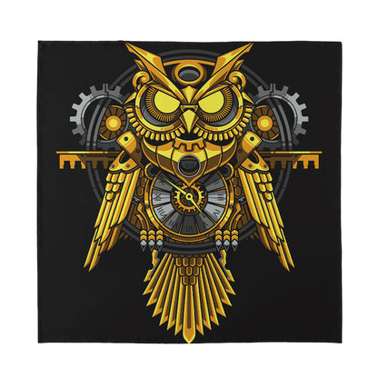 Steampunk Owl Print Silk Bandana