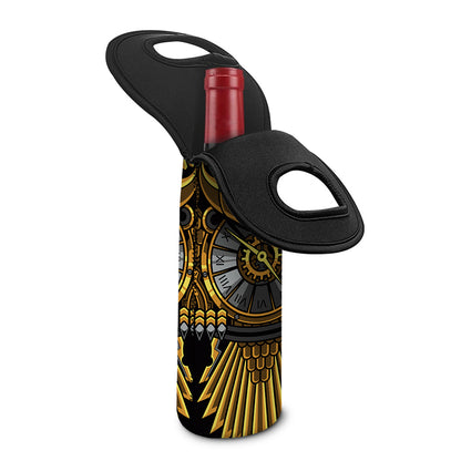 Steampunk Owl Print Single Neoprene Wine Tote