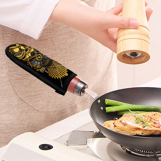 Steampunk Owl Print Skillet Handle Cover