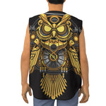 Steampunk Owl Print Sleeveless Baseball Jersey
