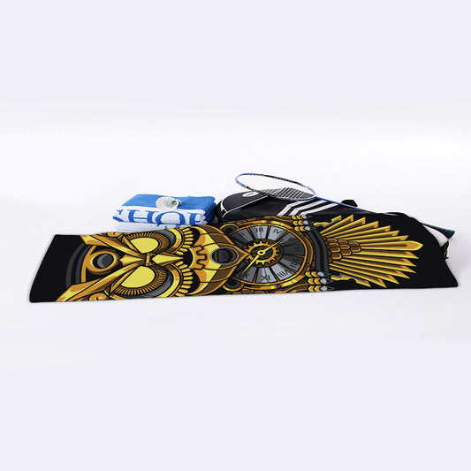 Steampunk Owl Print Sports Towel