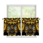 Steampunk Owl Print Tier Curtains
