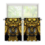 Steampunk Owl Print Tier Curtains