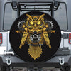 Steampunk Owl Print Tire Cover With Camera Hole